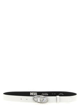 Ceinture classique en cuir blanc Diesel