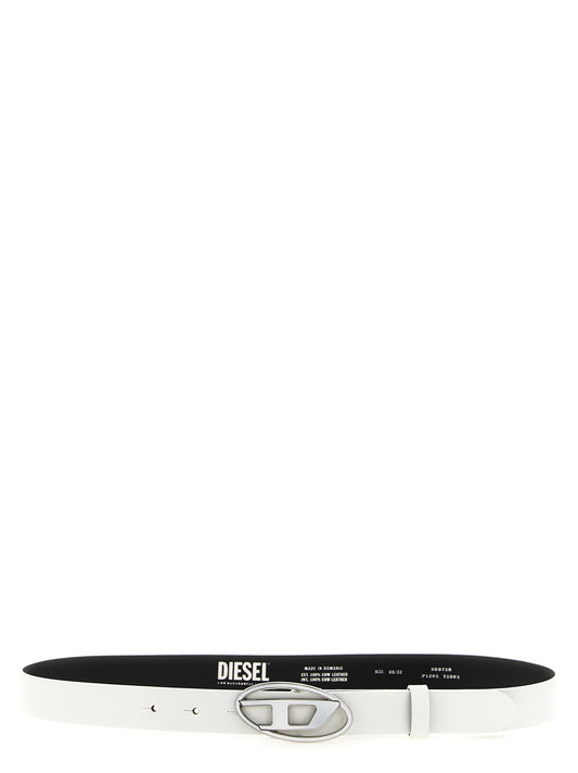 Ceinture classique en cuir blanc Diesel