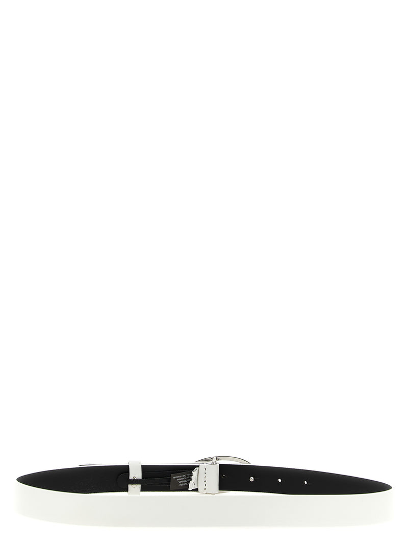 Ceinture classique en cuir blanc Diesel