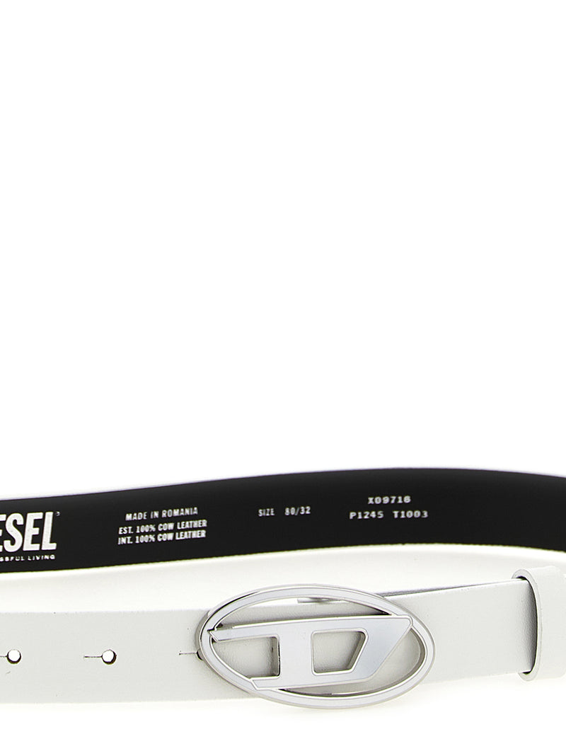 Ceinture classique en cuir blanc Diesel