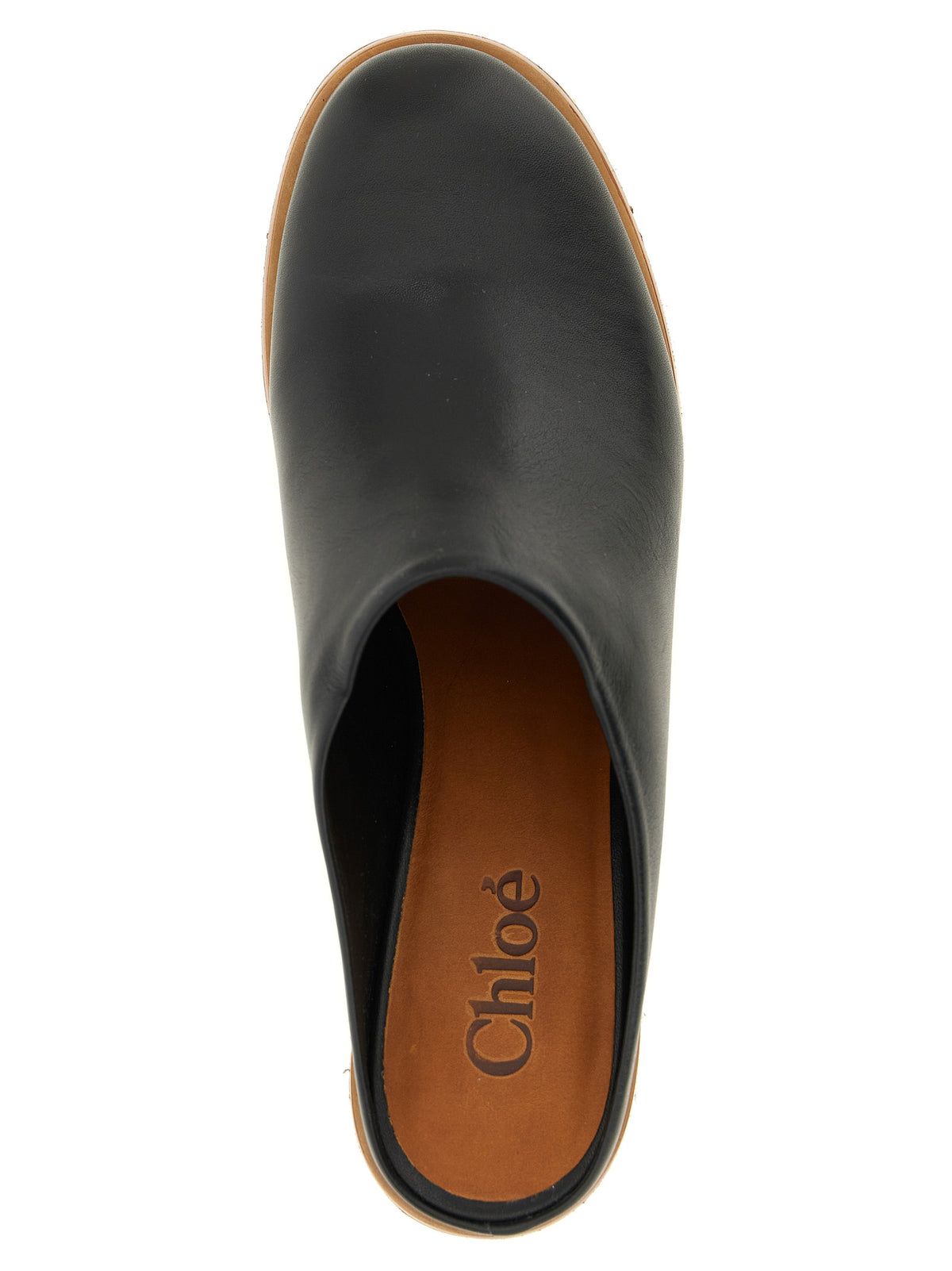 Sandales Compensées Chloé en Cuir de Veau Noir