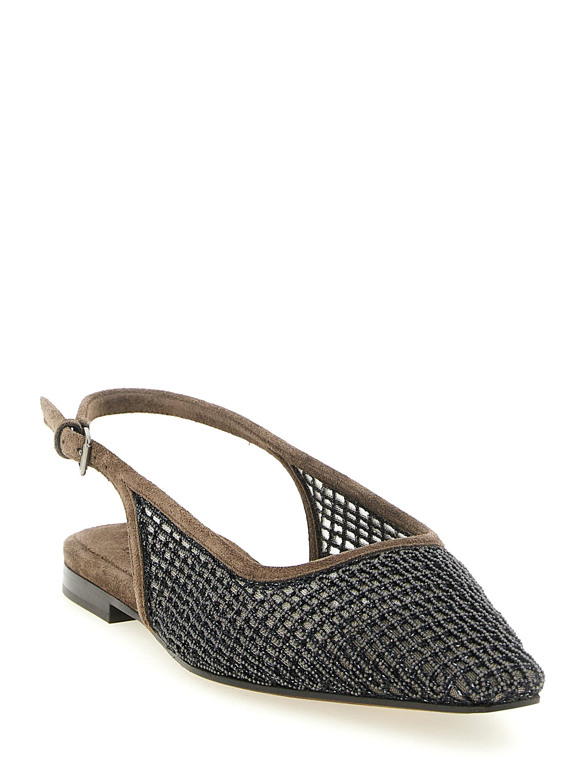 Ballerines Brunello Cucinelli en cuir de veau marron