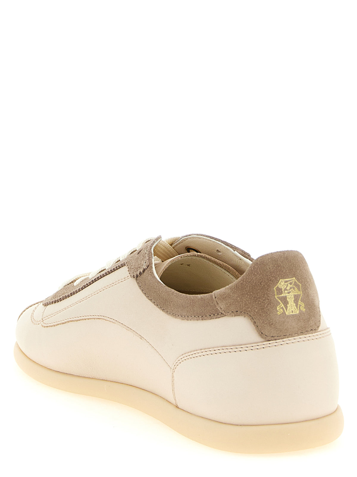 Baskets basses Brunello Cucinelli en cuir de veau beige