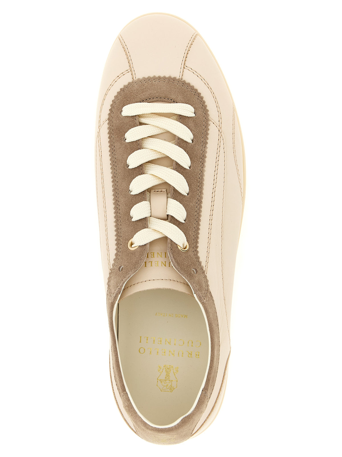 Baskets basses Brunello Cucinelli en cuir de veau beige