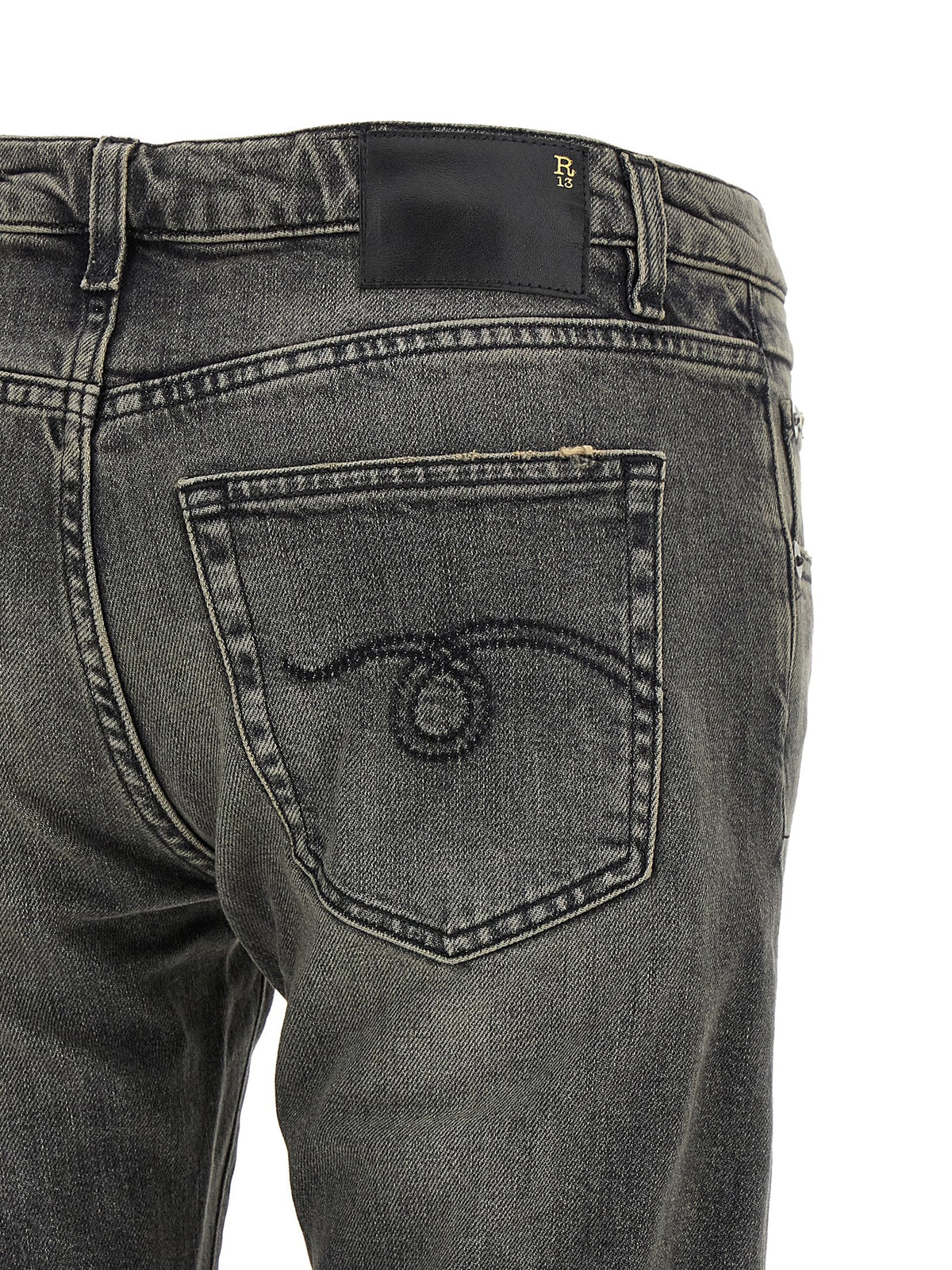 Jean bootcut R13 en coton noir