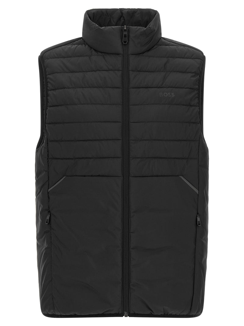 Veste sans manches en polyester noir Hugo Boss