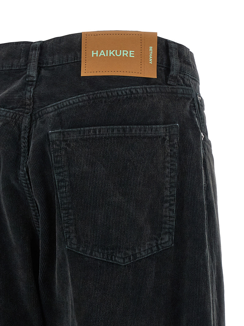 Haikure Black Cotton Flared Jeans