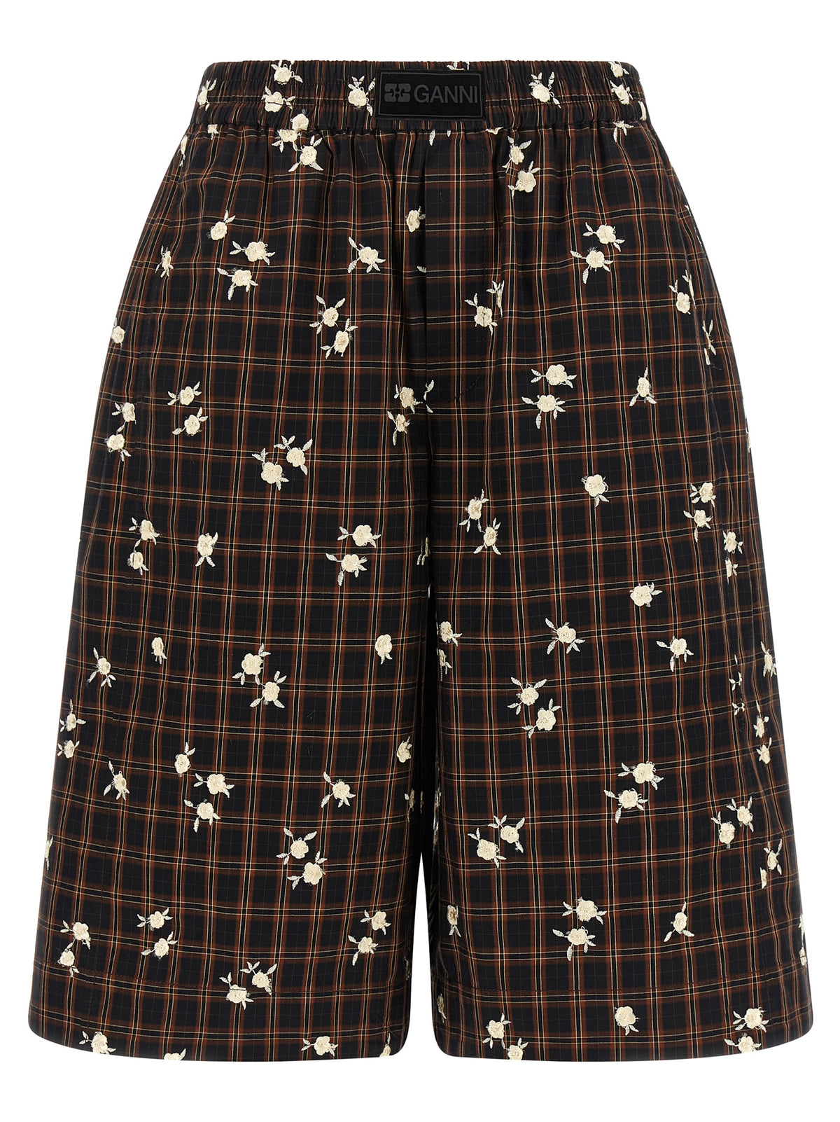 Short ample en coton biologique marron Ganni