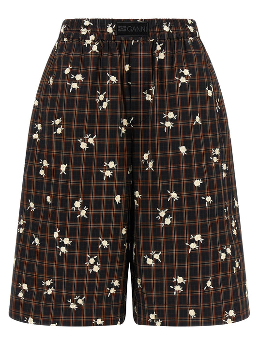 Short ample en coton biologique marron Ganni