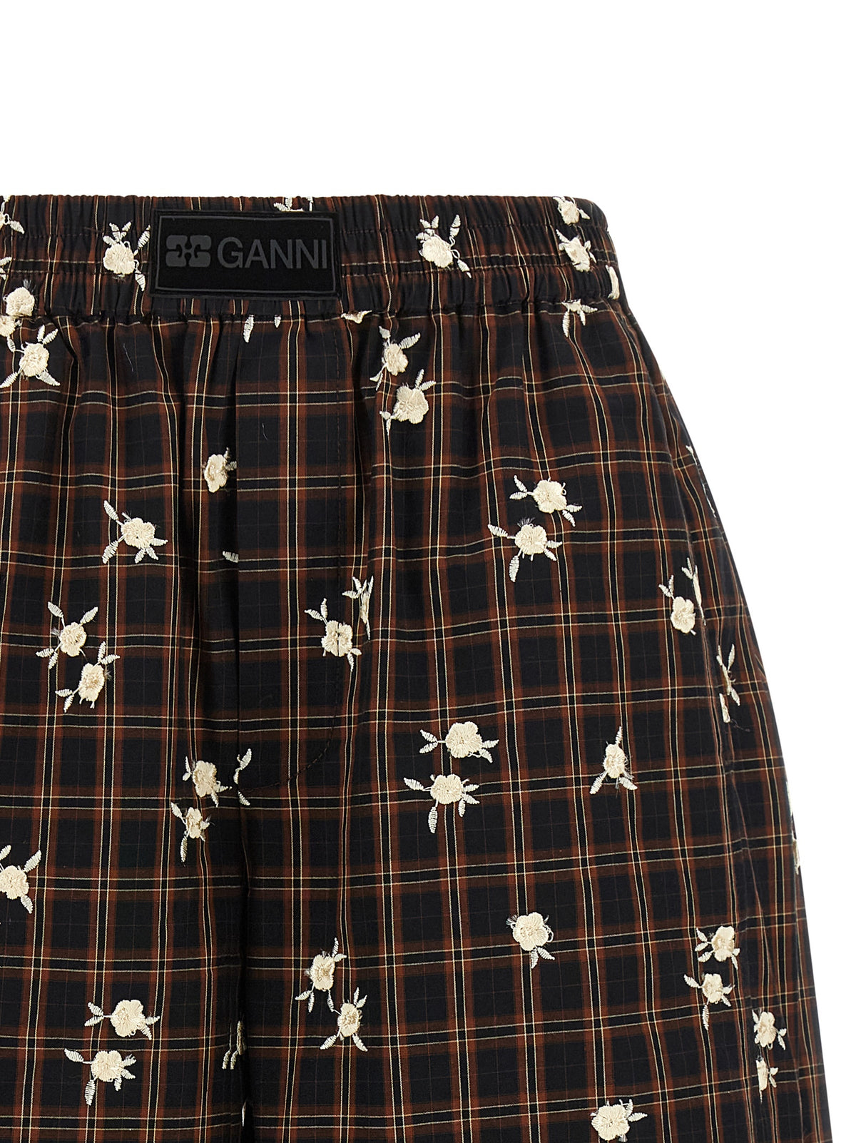 Short ample en coton biologique marron Ganni