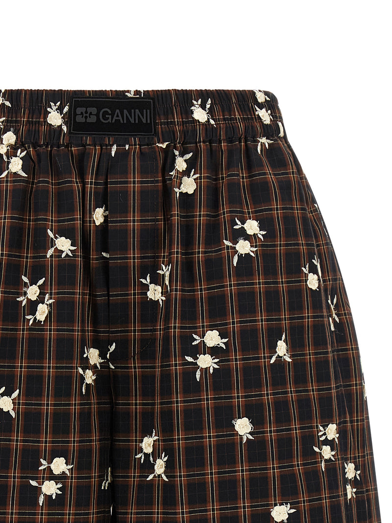 Ganni Brown Organic Cotton Bermuda Shorts