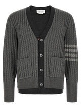 Thom Browne Gray Virgin Wool Cardigan