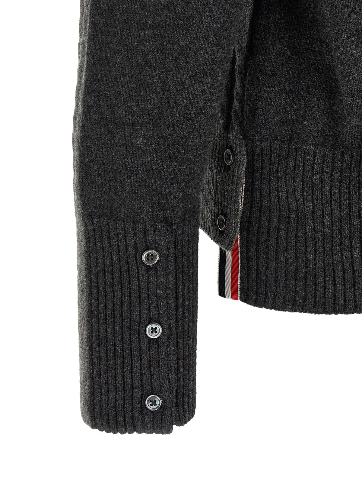 Thom Browne Gray Virgin Wool Cardigan