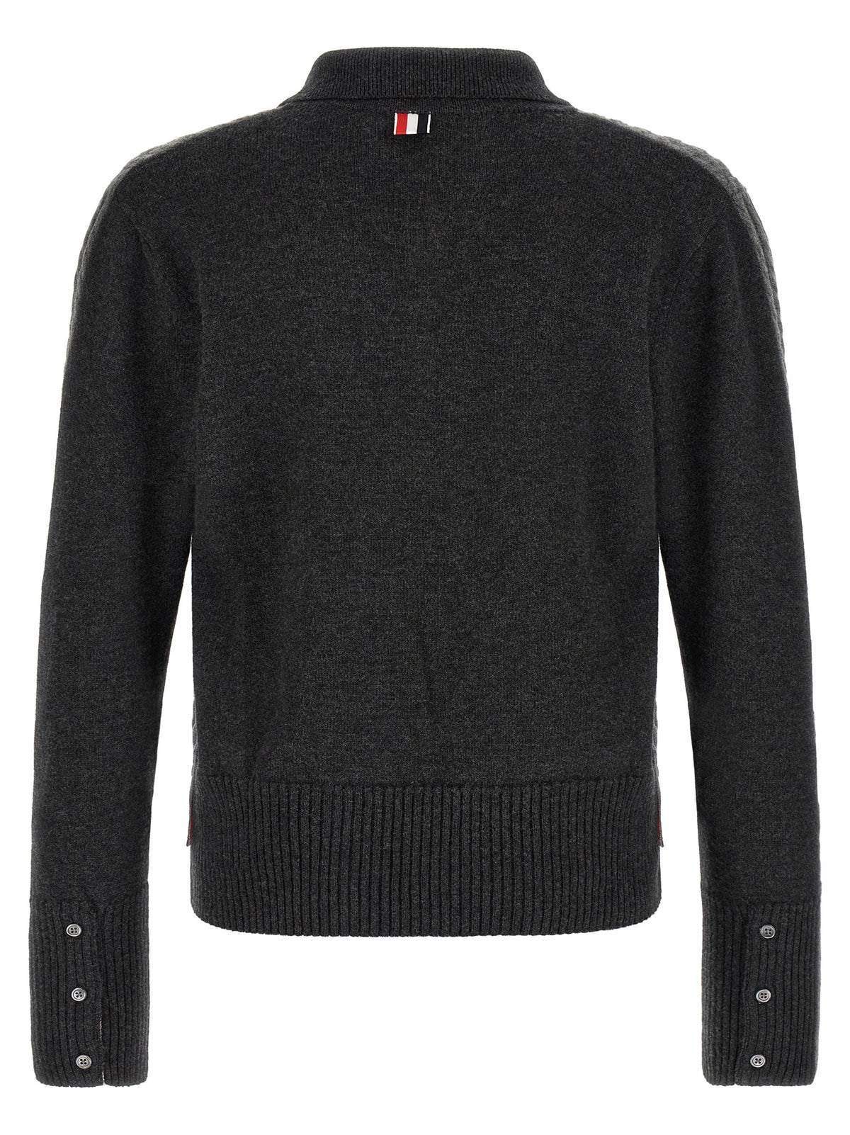 Polo Thom Browne gris en laine vierge