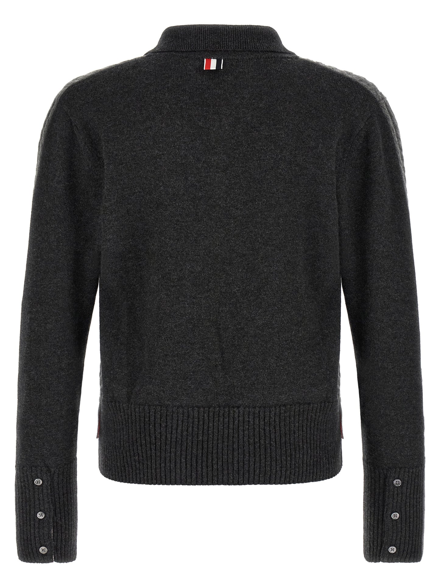 Thom Browne Gray Virgin Wool Polo Shirt