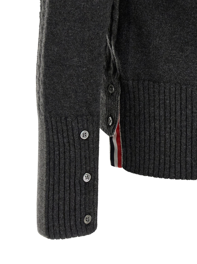 Polo Thom Browne gris en laine vierge