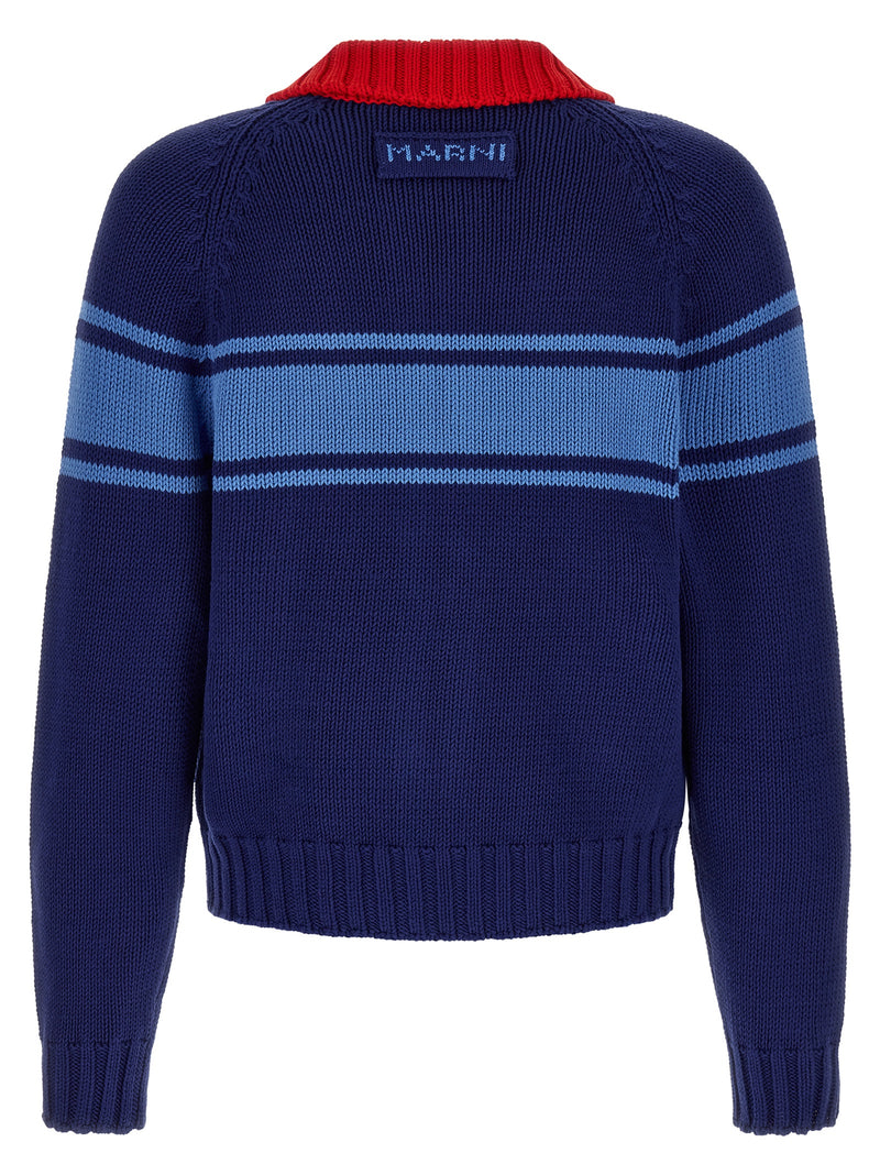 Cardigan en coton bleu Marni