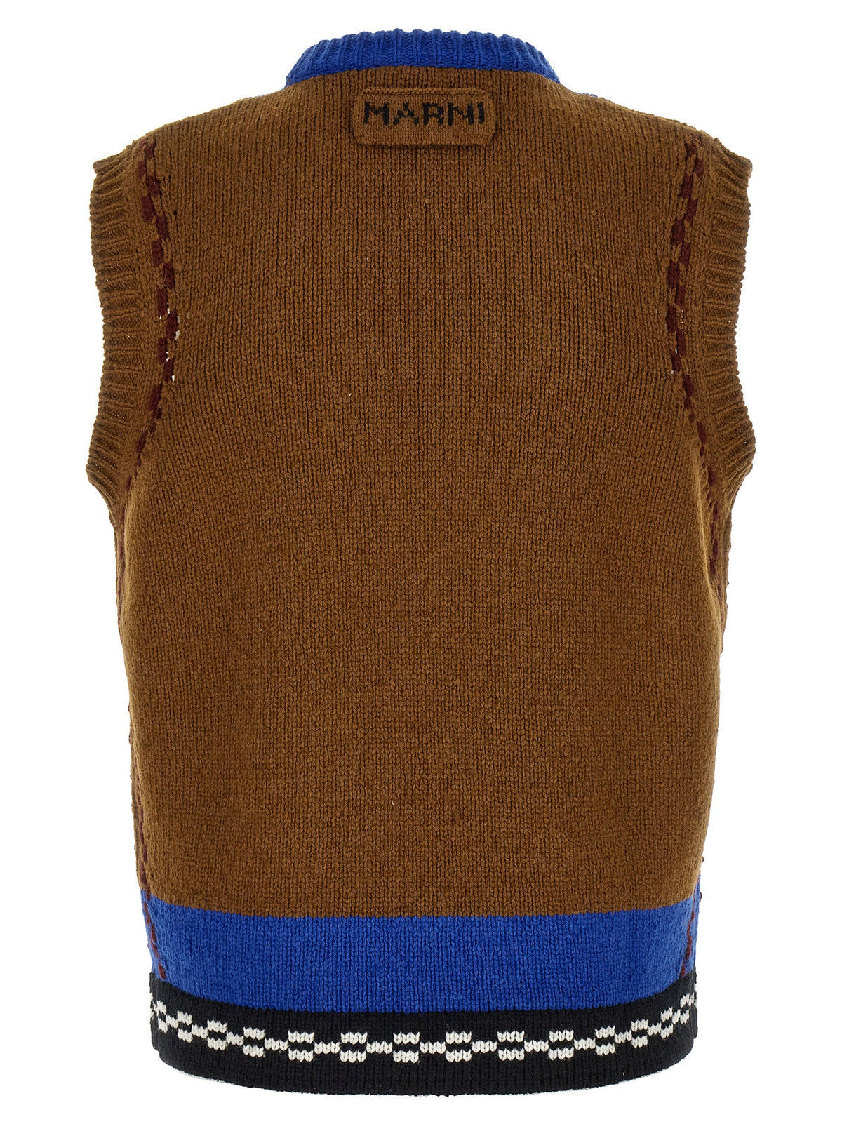 Pull sans manches en laine multicolore Marni