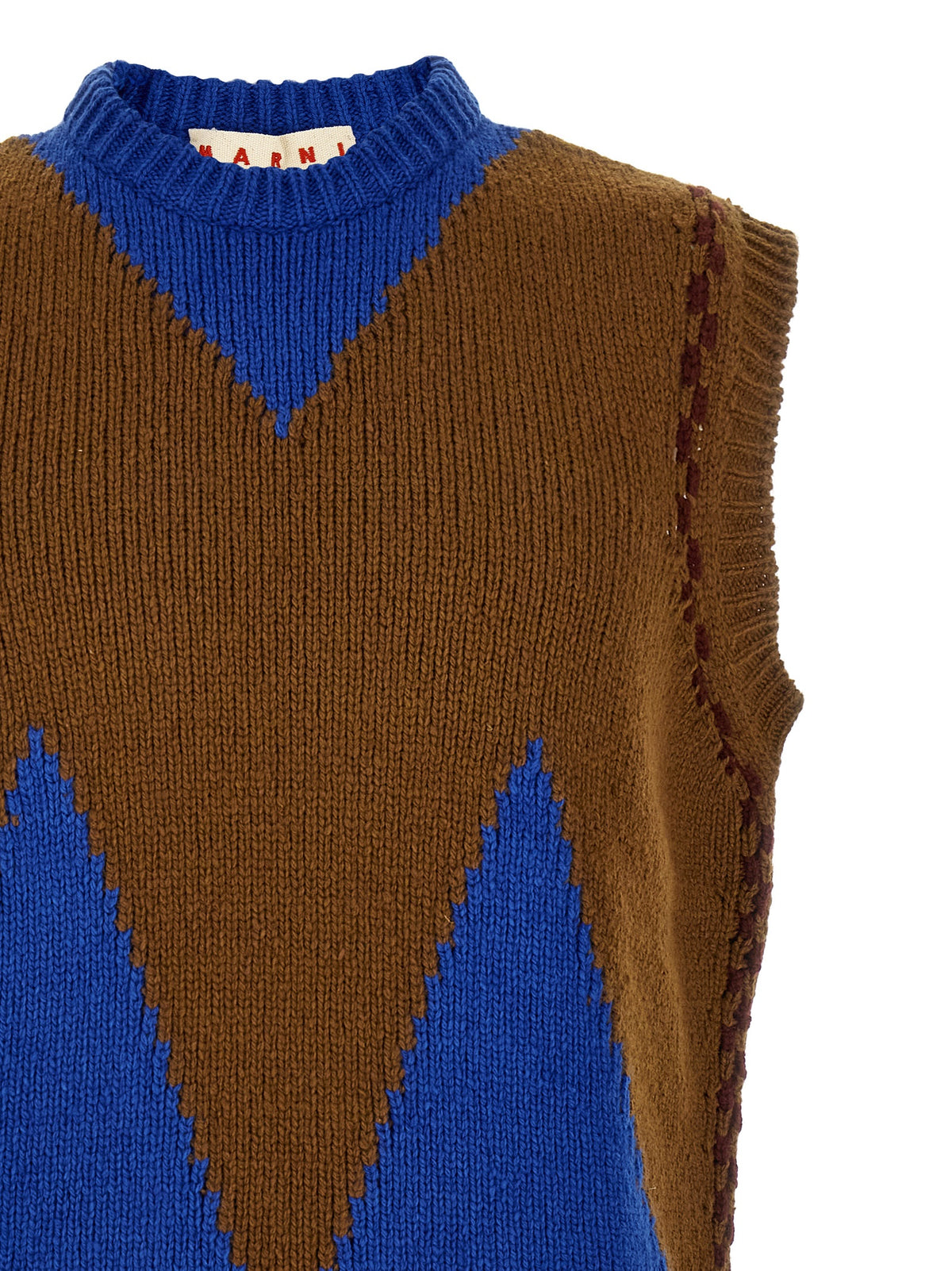 Pull sans manches en laine multicolore Marni