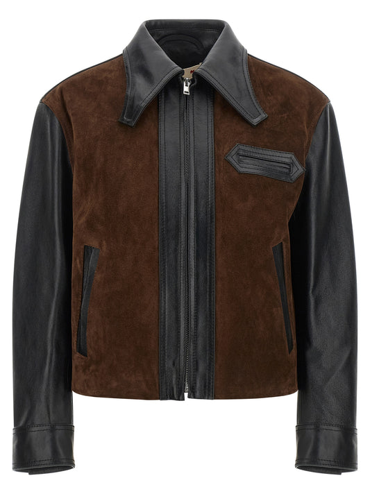 Veste Marni en cuir de veau noir