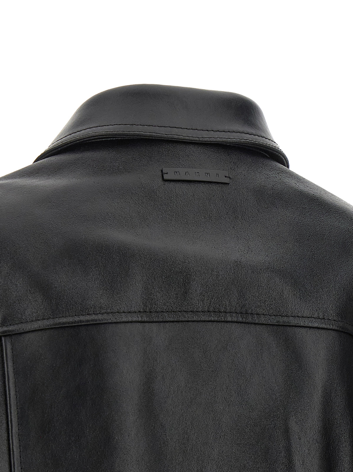 Marni Black Calfskin Leather Jacket