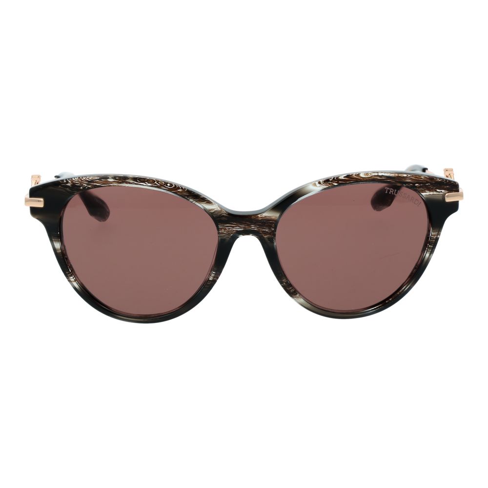 Lunettes de soleil Trussardi en acétate marron