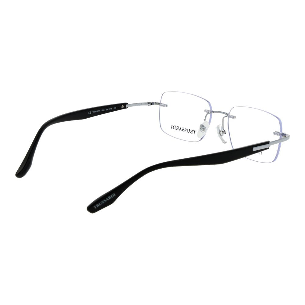 Lunettes (monture) en acier inoxydable argenté Trussardi