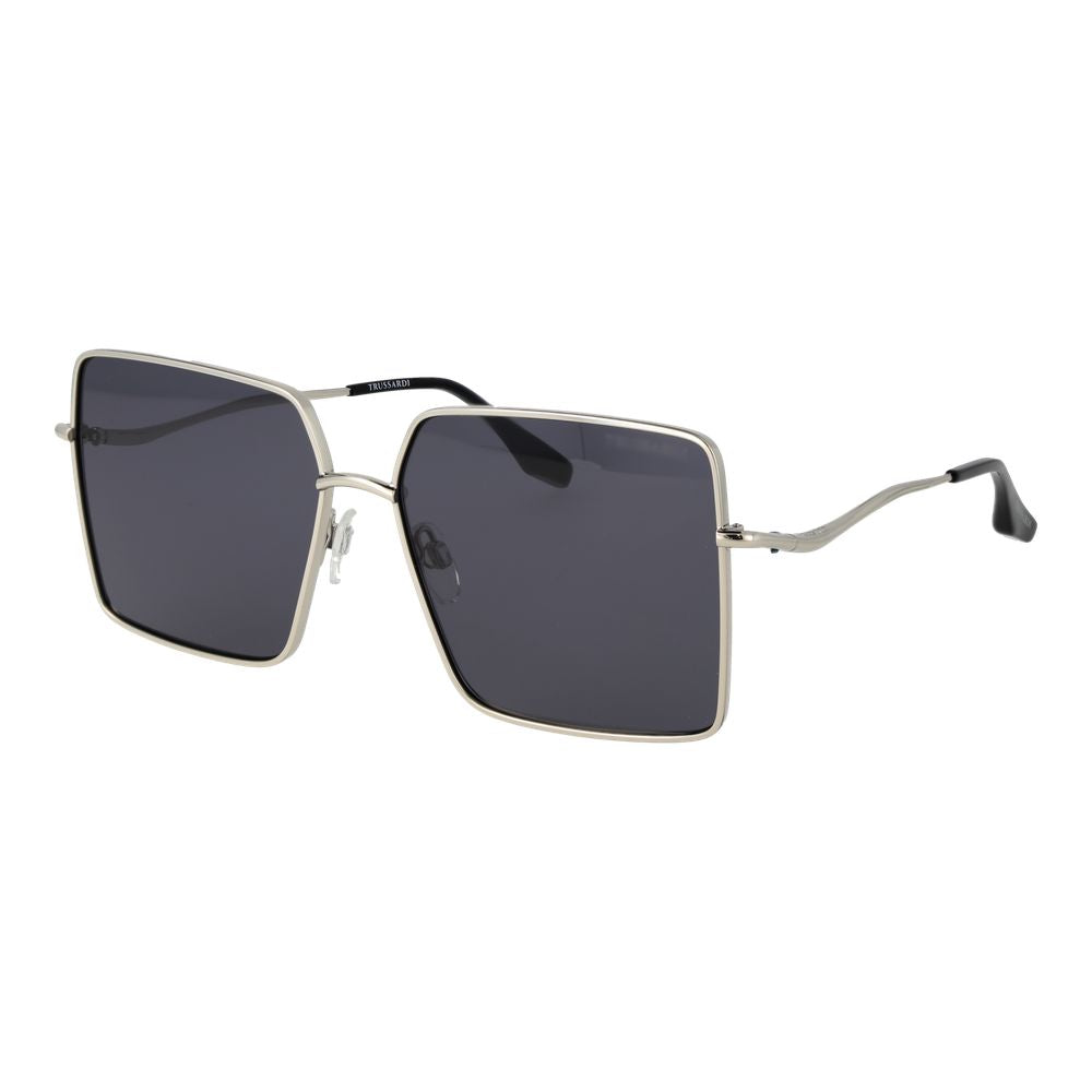 Lunettes de soleil Trussardi en acier inoxydable argenté
