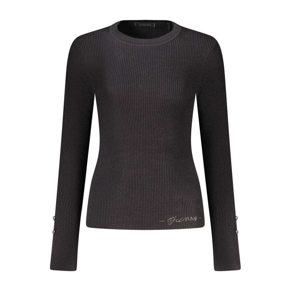 Pull en viscose noire Guess Jeans pour femme