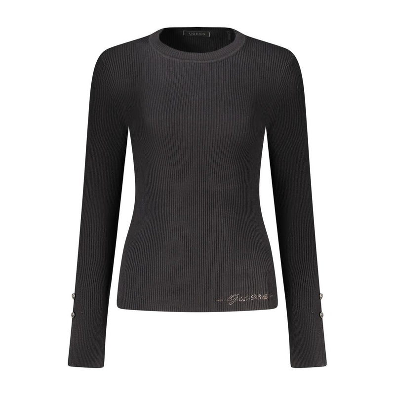 Pull en viscose noire Guess Jeans pour femme