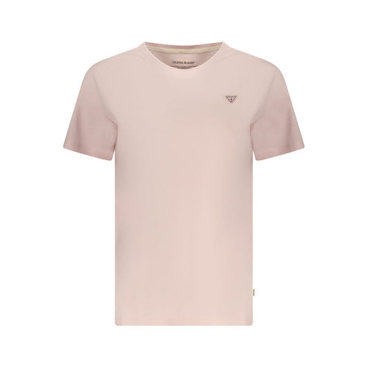 T-shirt Guess Jeans Rosa en coton pour femme