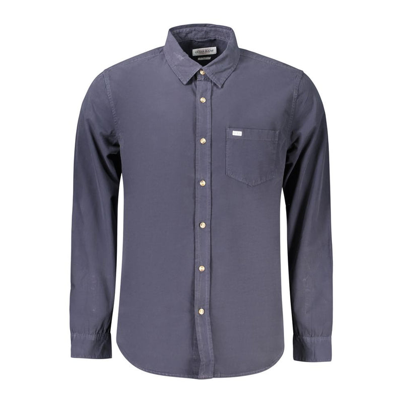 Chemise Guess pour homme en coton bleu