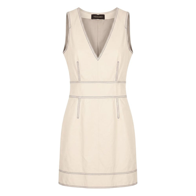 Robe Trussardi en agneau beige pour femme