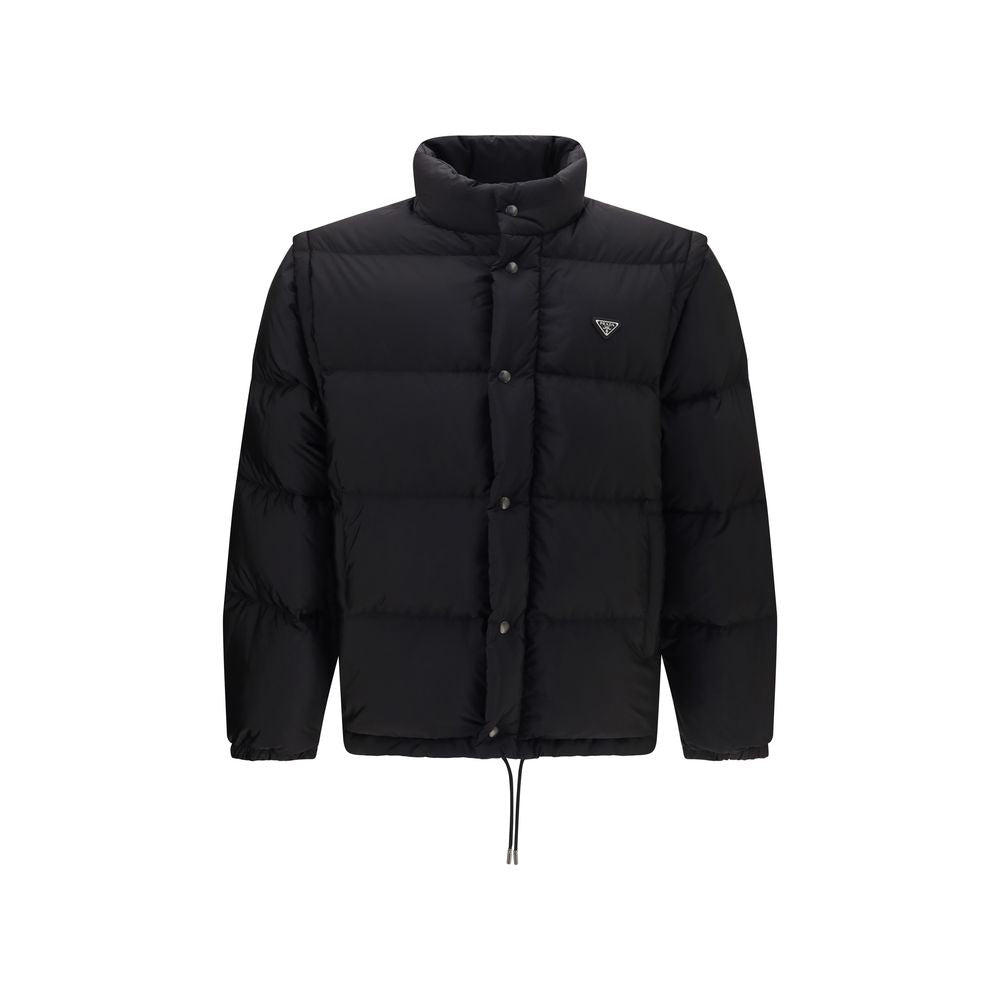 Doudoune longue Prada en duvet d'oie noir