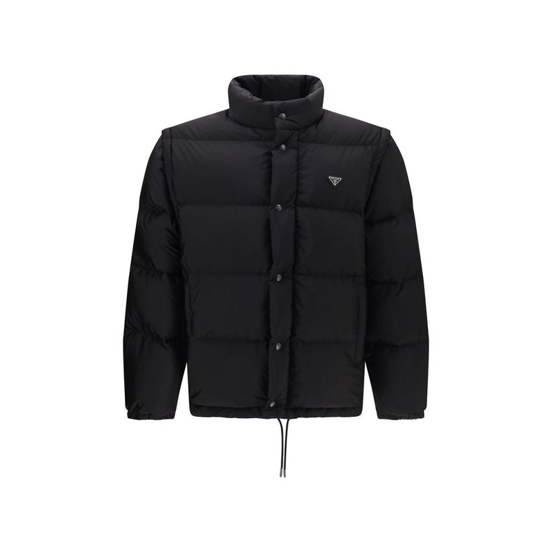 Doudoune longue Prada en duvet d'oie noir