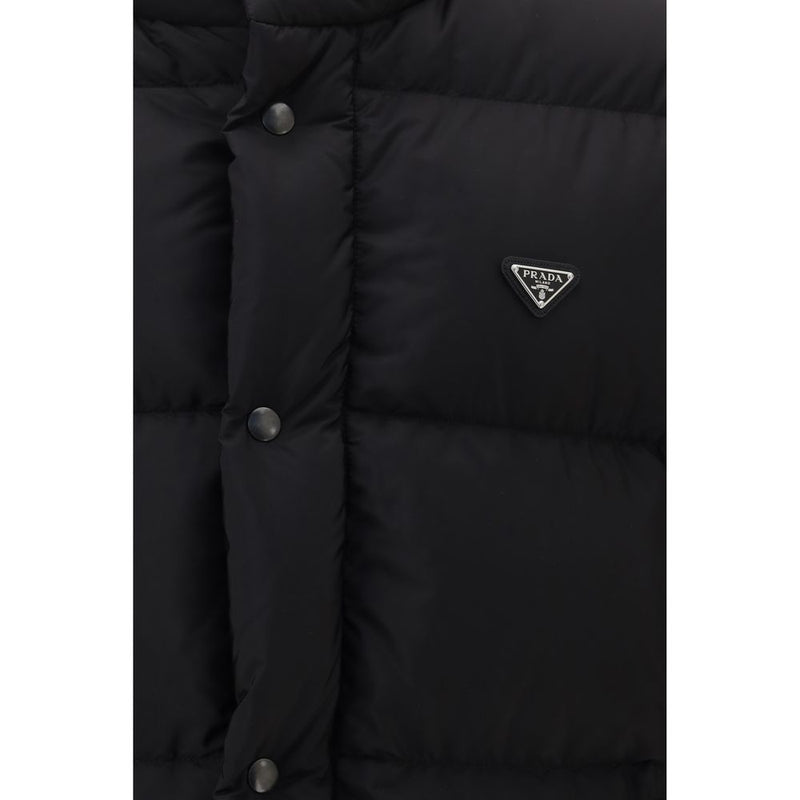 Doudoune longue Prada en duvet d'oie noir