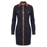 Robe femme en jean bleu coton Trussardi