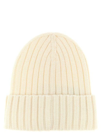 Moncler White Virgin Wool Beanie