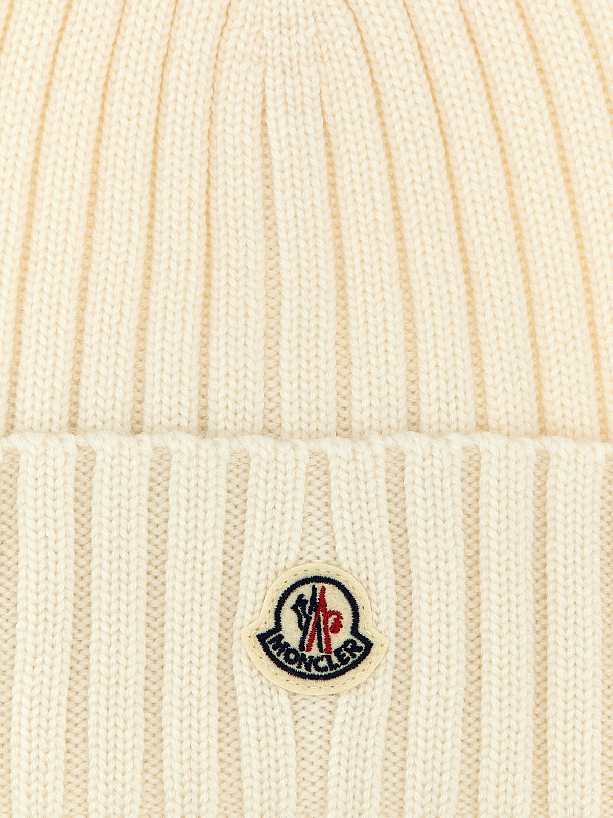 Bonnet Moncler en laine vierge blanche