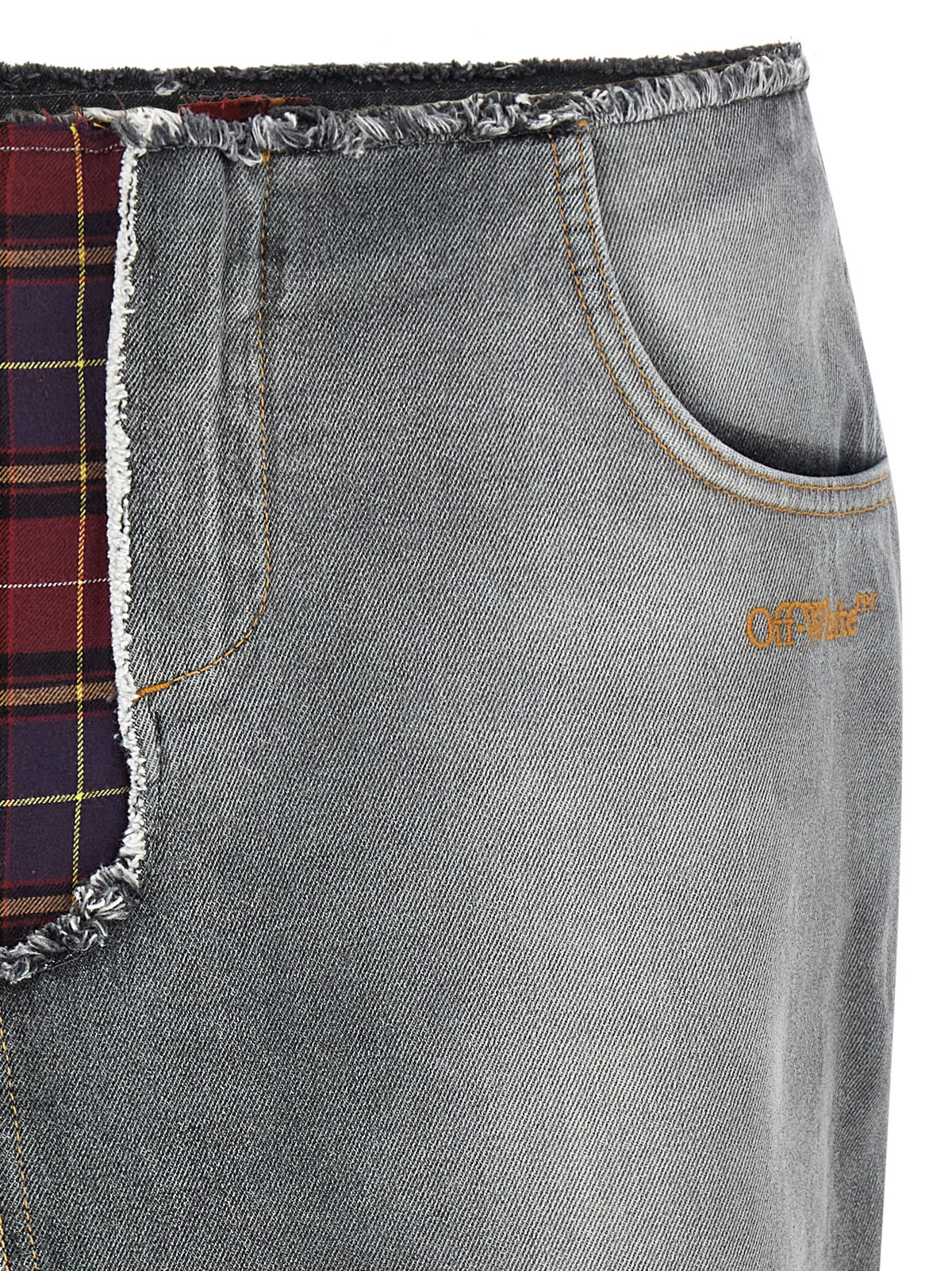 Off-White Multicolor Cotton Midi Skirt