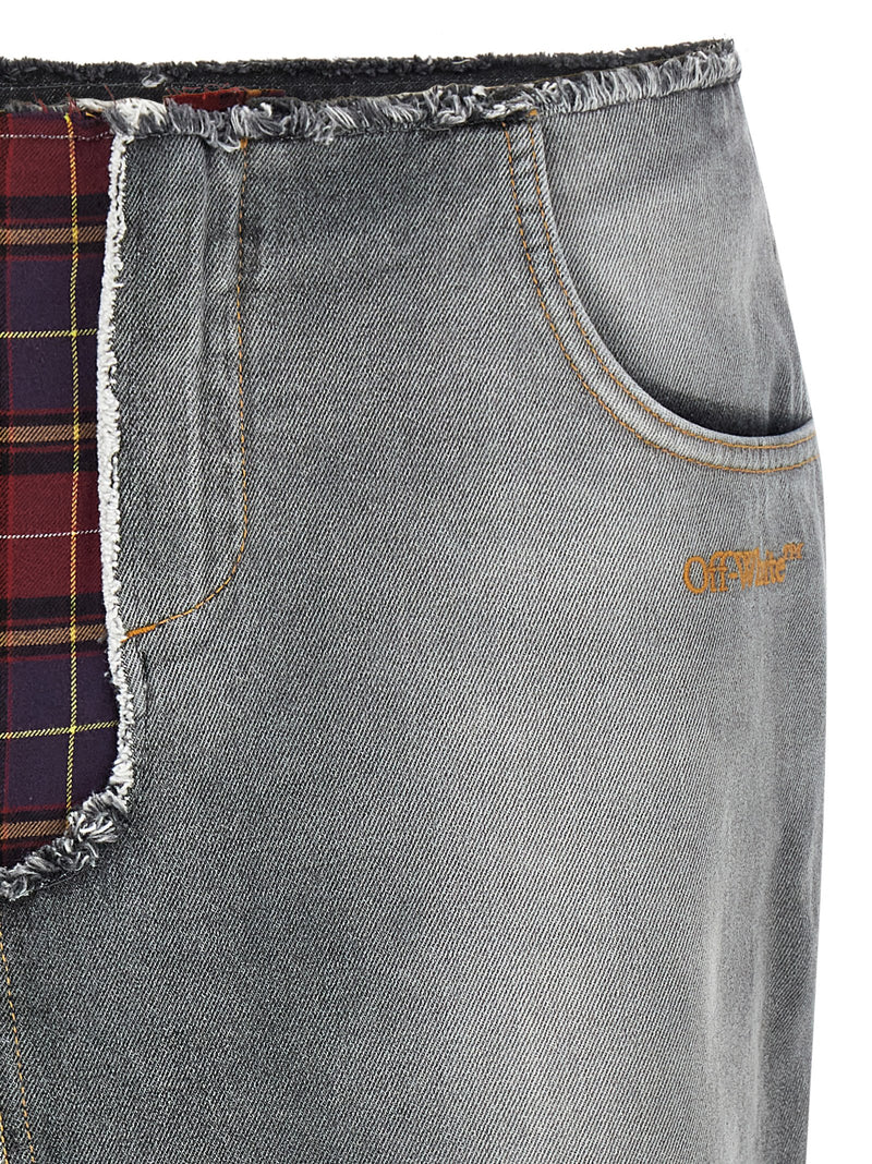 Jupe mi-longue Off-White en coton multicolore