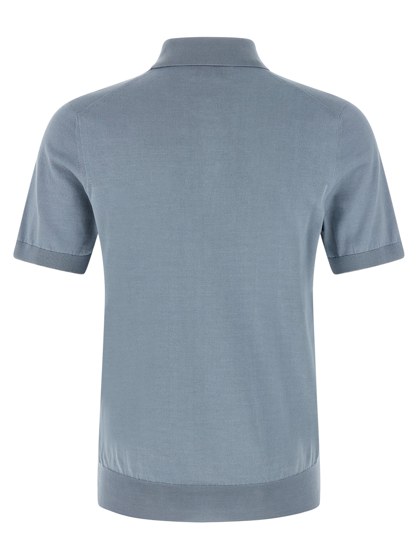 Brunello Cucinelli Blue Cotton Polo Shirt