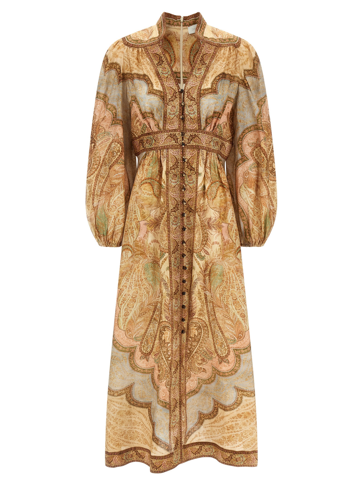Zimmermann Brown Linen Midi Dress