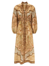 Zimmermann Brown Linen Midi Dress