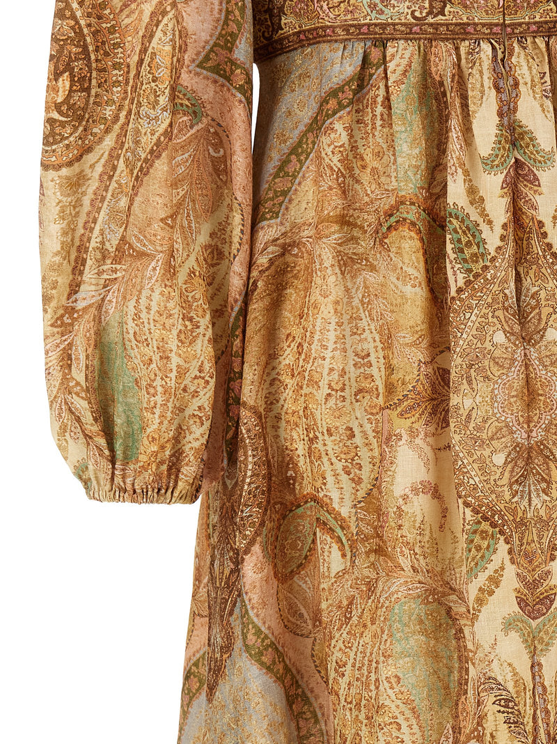 Robe midi en lin marron Zimmermann