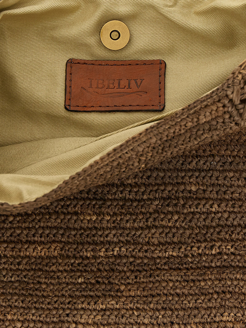 Ibeliv Brown Raffia Shoulder Bag