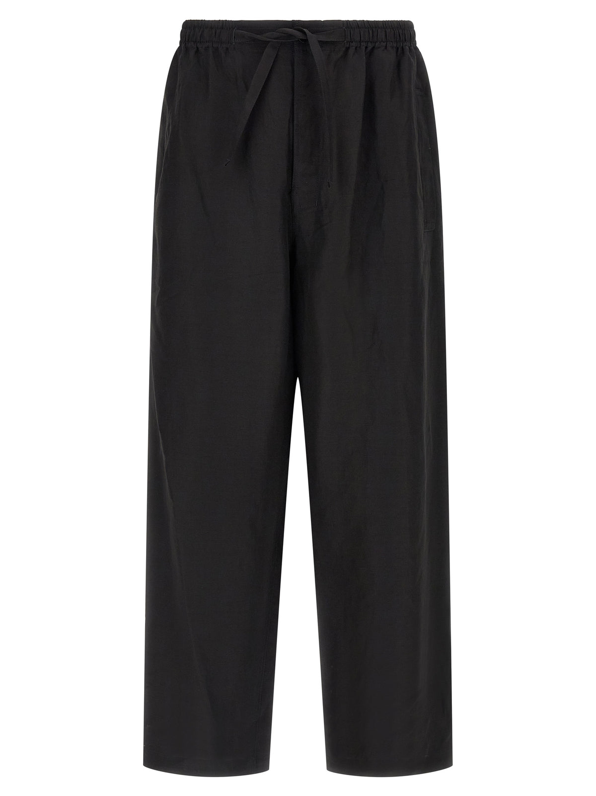 Pantalon décontracté en lin noir Lemaire