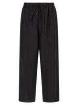 Pantalon décontracté en lin noir Lemaire