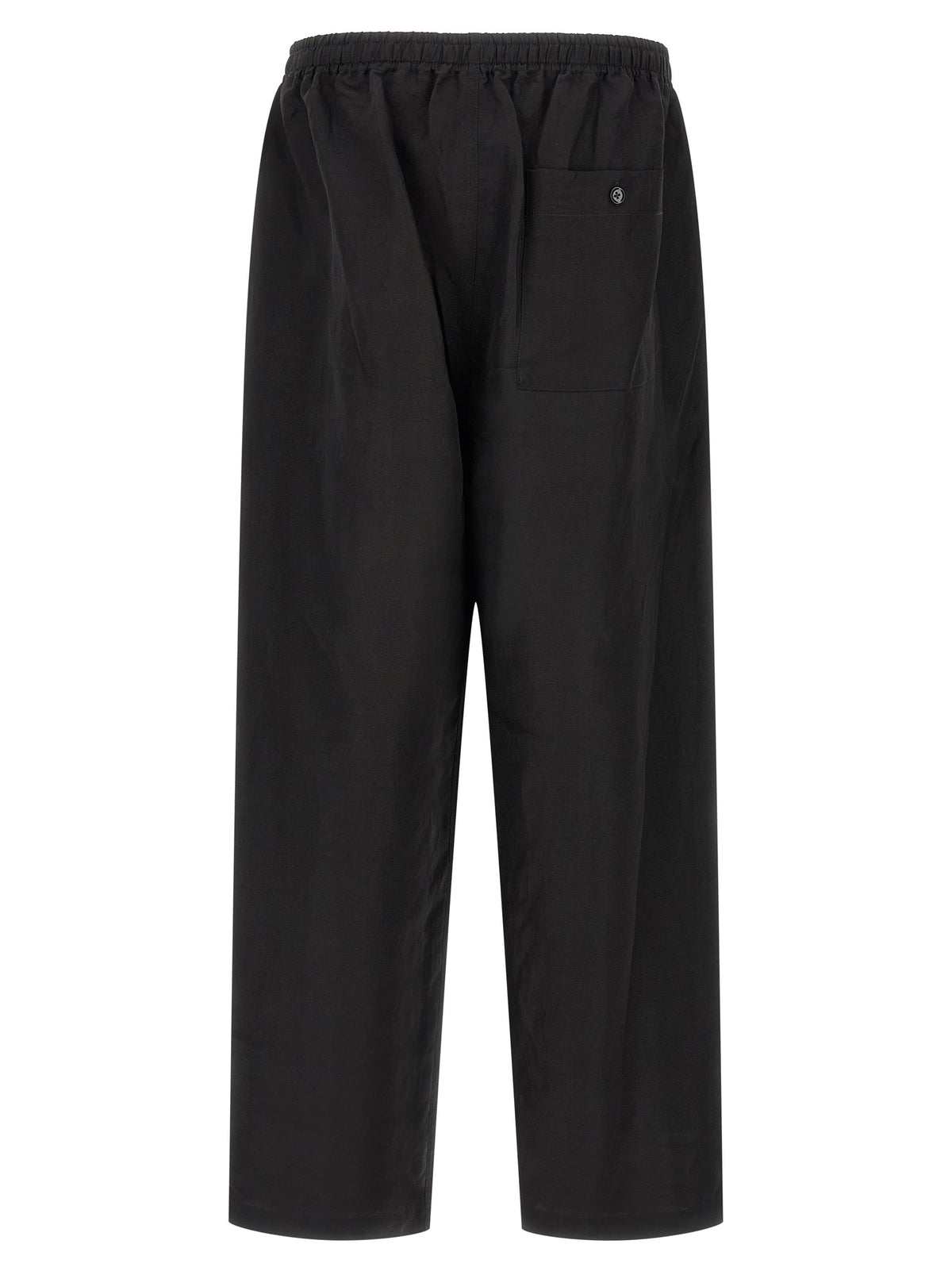 Pantalon décontracté en lin noir Lemaire