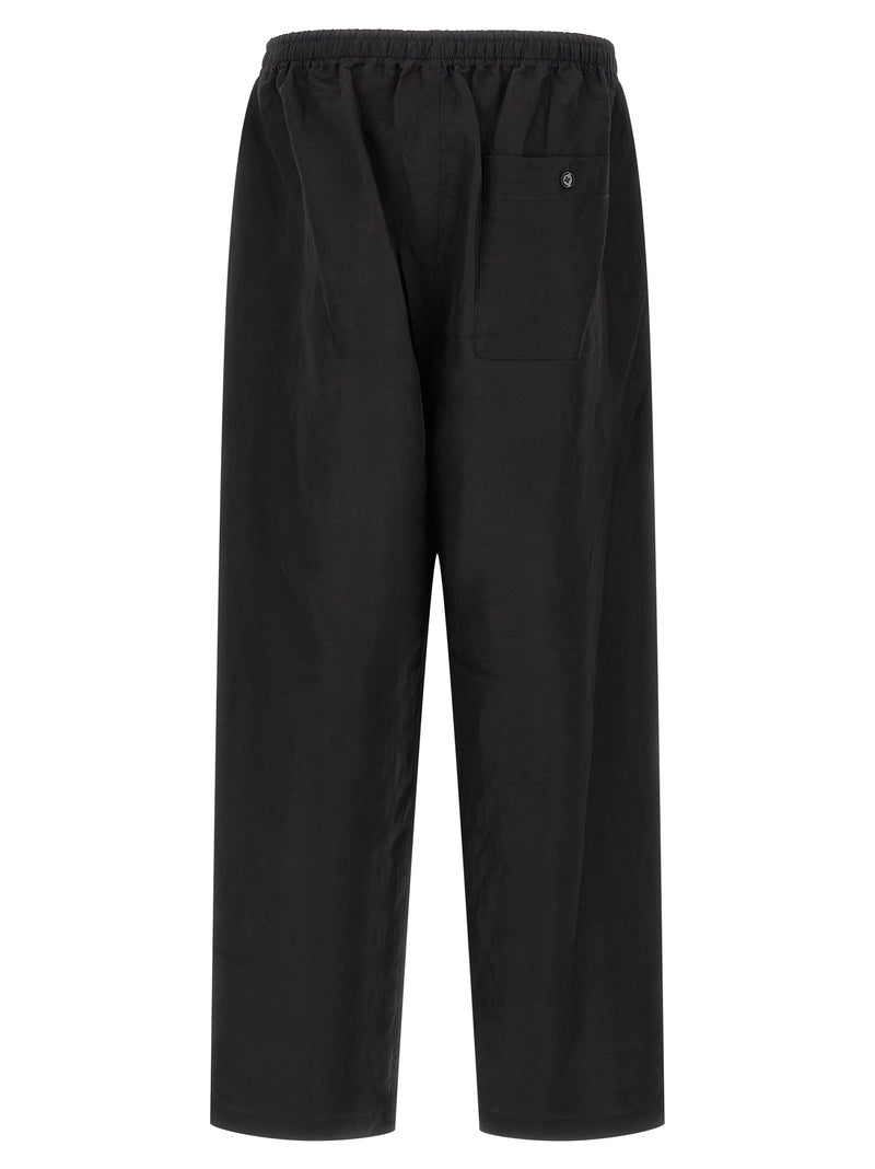 Pantalon décontracté en lin noir Lemaire